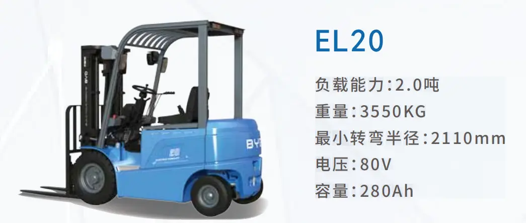 比亚迪电动平衡重式叉车EL-PRO系列2.0-2.5t(图1)